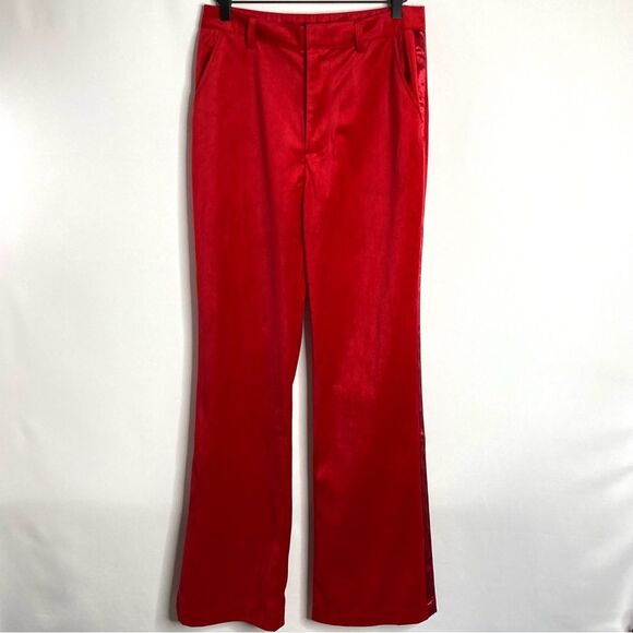 NWT 7 For All Mankind Velour Velvet Bootcut Pants Size 8 High Rise Tuxedo - Picture 1 of 8
